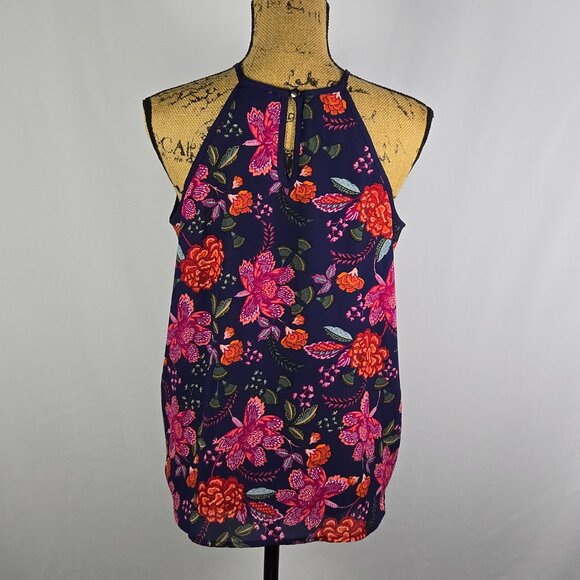 Papermoon Women’s Floral Keyhole Halter Top Boho Vacation Beach Size S - Picture 3 of 13